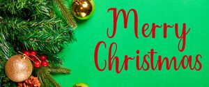 Preview wallpaper christmas tree, decorations, inscription, new year, christmas, green