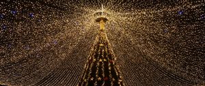 Preview wallpaper christmas tree, garland, light, decoration