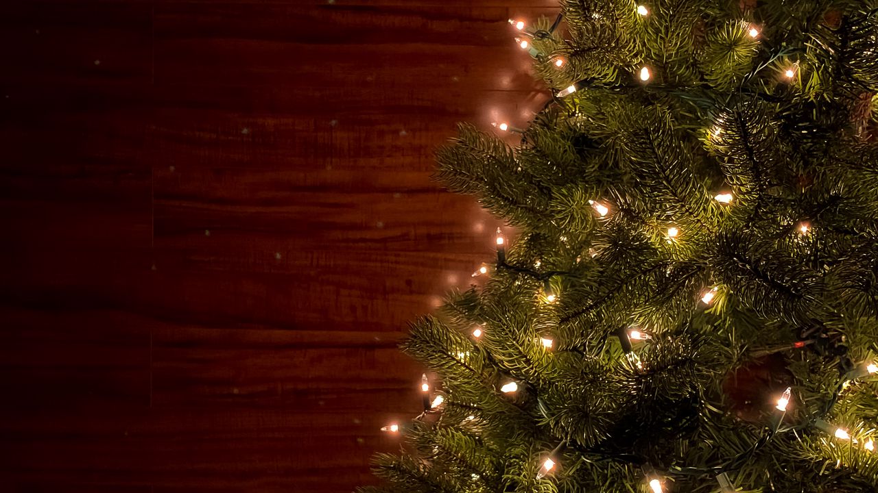 Wallpaper christmas tree, garlands, christmas, new year, holidays
