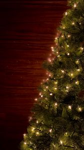 Preview wallpaper christmas tree, garlands, christmas, new year, holidays