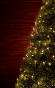 Preview wallpaper christmas tree, garlands, christmas, new year, holidays
