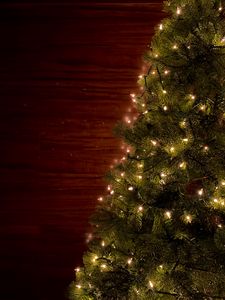 Preview wallpaper christmas tree, garlands, christmas, new year, holidays