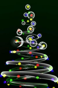 Preview wallpaper christmas tree, garlands, christmas, holiday, background