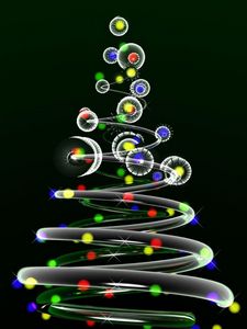 Preview wallpaper christmas tree, garlands, christmas, holiday, background