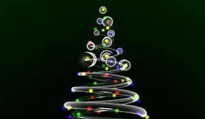 Preview wallpaper christmas tree, garlands, christmas, holiday, background