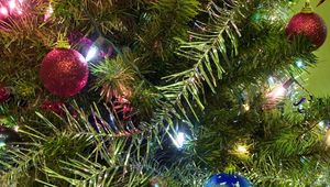 Preview wallpaper christmas tree, garlands, christmas toys, balls, tinsel, holiday, new year