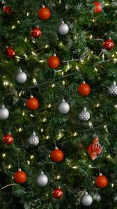 Preview wallpaper christmas tree, garlands, decorations, new year, christmas, holiday