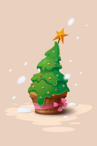 Preview wallpaper christmas tree, new year, christmas, vector