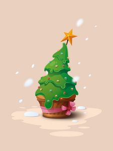 Preview wallpaper christmas tree, new year, christmas, vector