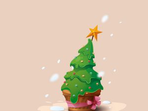 Preview wallpaper christmas tree, new year, christmas, vector