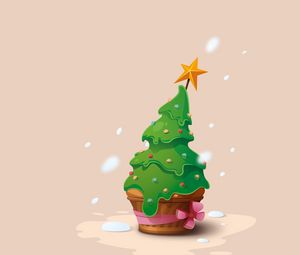 Preview wallpaper christmas tree, new year, christmas, vector