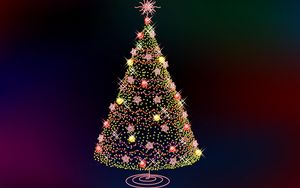 Preview wallpaper christmas tree, new year, colorful