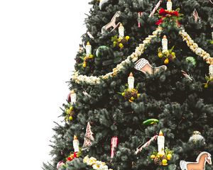 Preview wallpaper christmas tree, ornaments, candles
