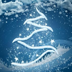 Preview wallpaper christmas tree, snowflakes, stars, clouds, planets, zodiac signs