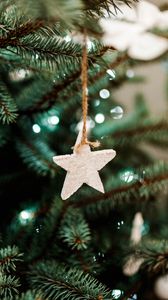 Preview wallpaper christmas tree, star, decoration, new year, christmas