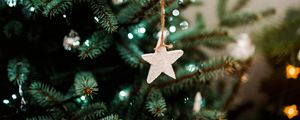 Preview wallpaper christmas tree, star, decoration, new year, christmas