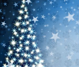 Preview wallpaper christmas tree, star, pattern, background