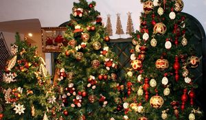 Preview wallpaper christmas tree, three, decorations, christmas, new year, holiday