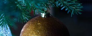 Preview wallpaper christmas tree toy, ball, tree, branches, new year, holiday