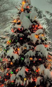 Preview wallpaper christmas tree, toys, light, snow