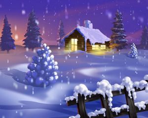 Preview wallpaper christmas trees, night, home, lights, holiday, new year