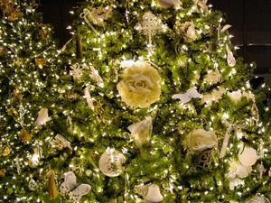 Preview wallpaper christmas trees, ornaments, garland, snowflakes, holiday