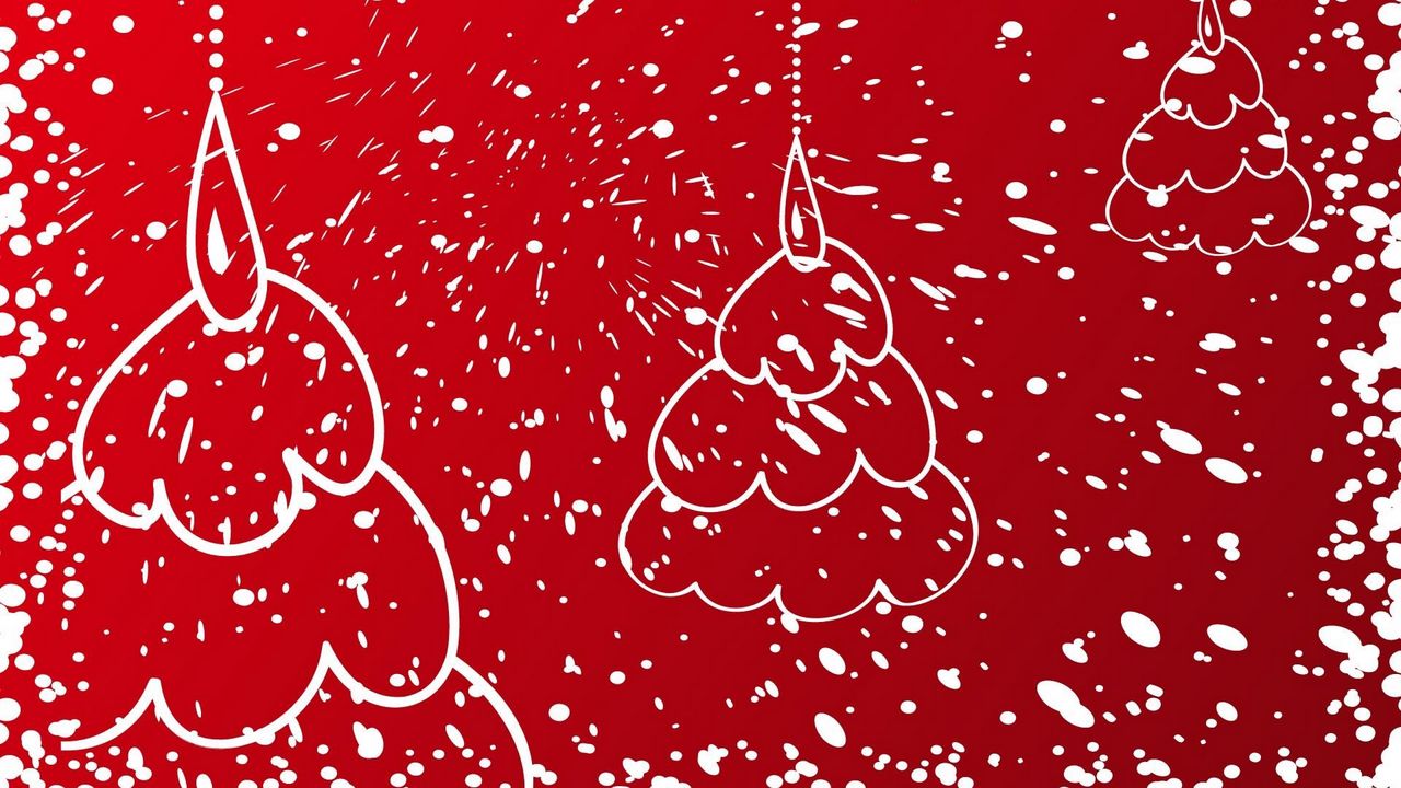 Wallpaper christmas trees, snow, background