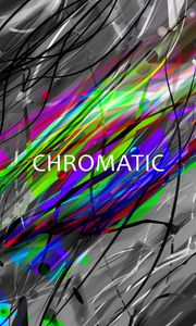 Preview wallpaper chromatic, words, inscription, lines