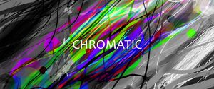 Preview wallpaper chromatic, words, inscription, lines