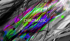 Preview wallpaper chromatic, words, inscription, lines