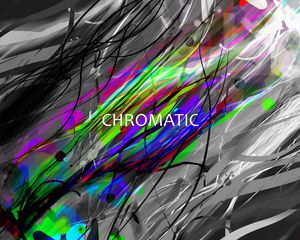 Preview wallpaper chromatic, words, inscription, lines