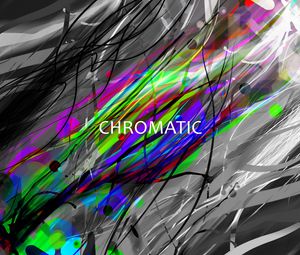 Preview wallpaper chromatic, words, inscription, lines