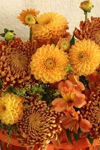 Preview wallpaper chrysanthemums, alstroemeria, composition, bright