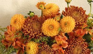 Preview wallpaper chrysanthemums, alstroemeria, composition, bright