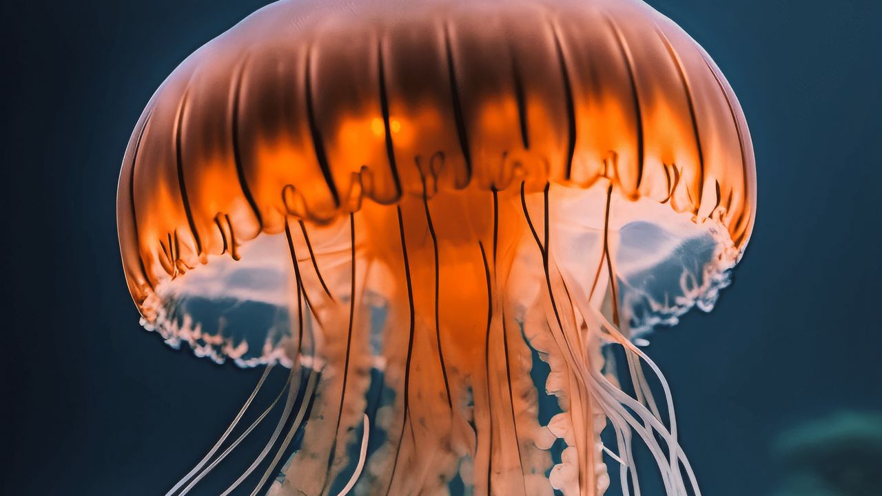 Wallpaper chrysaora hysoscella, jellyfish, tentacles, sea, wildlife