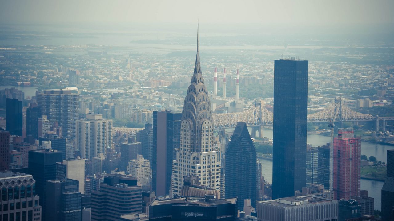 Wallpaper chrysler building, city, buildings, architecture, aerial view, new york