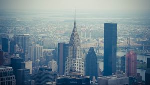 Preview wallpaper chrysler building, city, buildings, architecture, aerial view, new york