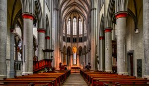Preview wallpaper church, architecture, cathedral, altar, columns
