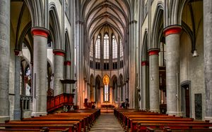 Preview wallpaper church, architecture, cathedral, altar, columns