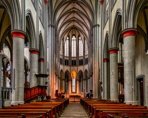 Preview wallpaper church, architecture, cathedral, altar, columns