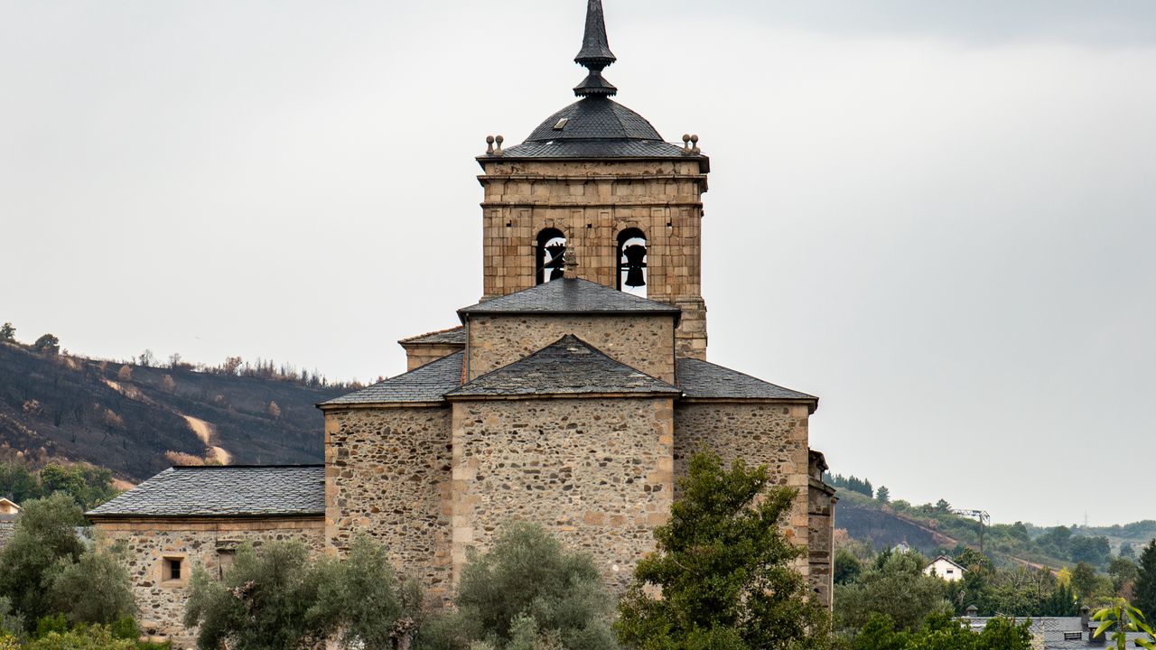 Wallpaper church, building, architecture, trees, spain