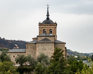 Preview wallpaper church, building, architecture, trees, spain