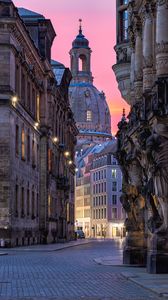 Preview wallpaper church, dresden, buildings, architecture, street, germany