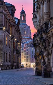 Preview wallpaper church, dresden, buildings, architecture, street, germany