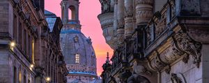 Preview wallpaper church, dresden, buildings, architecture, street, germany