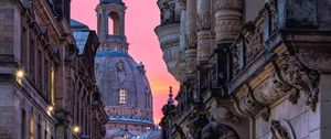 Preview wallpaper church, dresden, buildings, architecture, street, germany