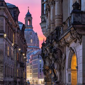 Preview wallpaper church, dresden, buildings, architecture, street, germany