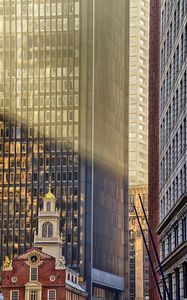 Preview wallpaper church, skyscraper, buildings, architecture