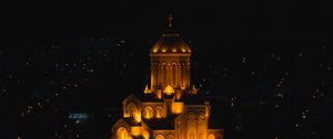 Preview wallpaper church, temple, architecture, night city, night