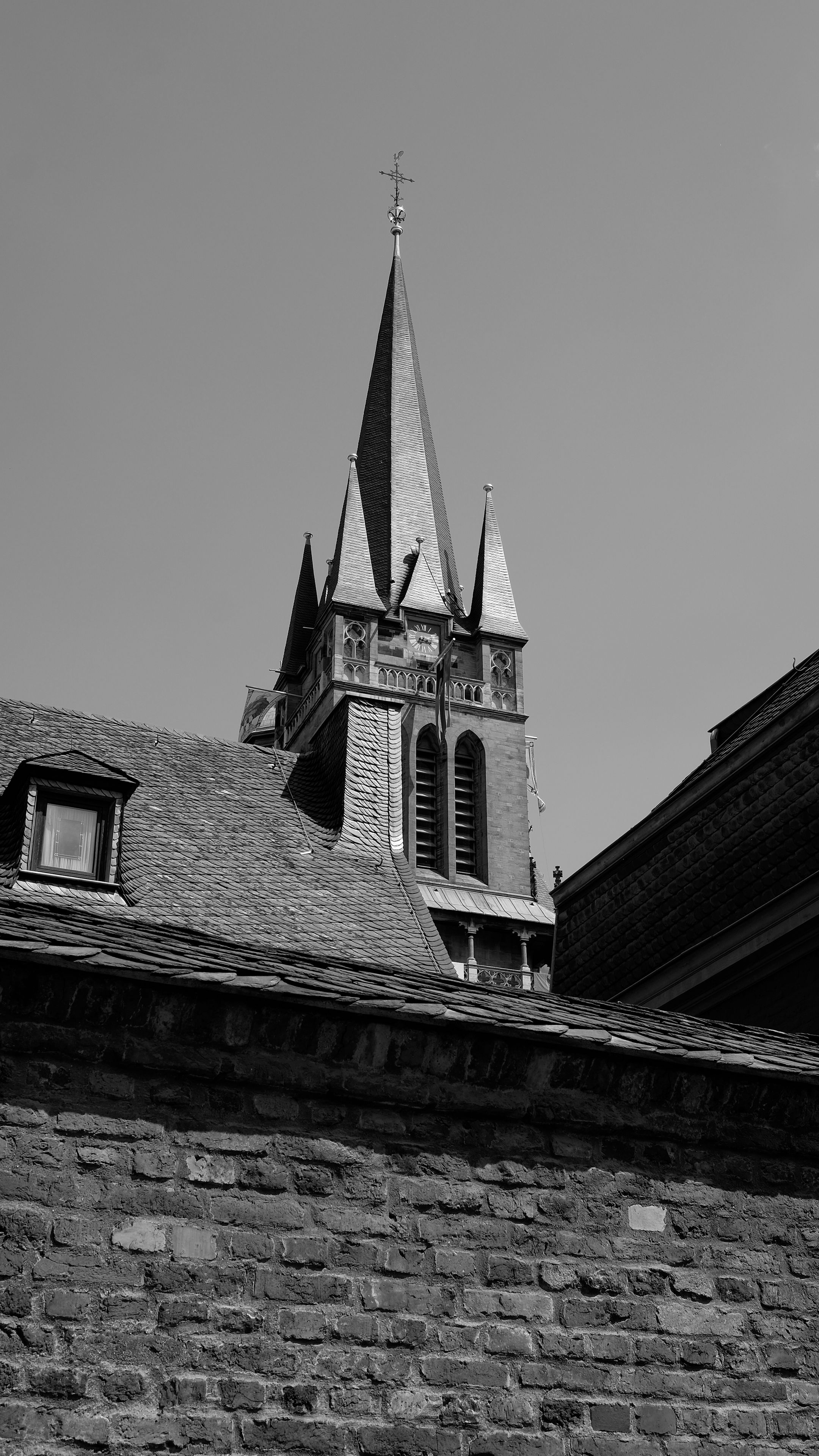 Download wallpaper 2160x3840 church, towers, roofs, architecture, black